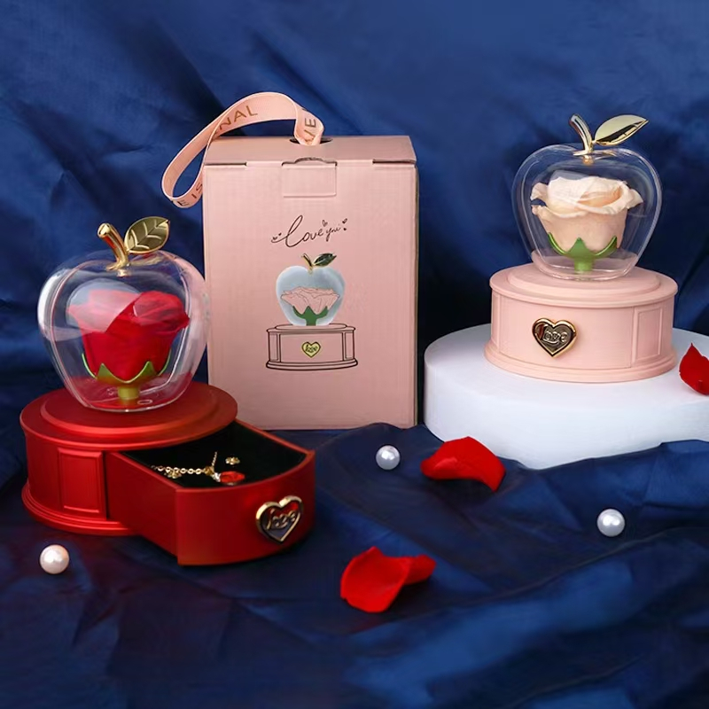 Round Jewelry Box with Rose Drawer