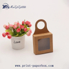 Kraft paper red wine gift box with hook PVC window gift box