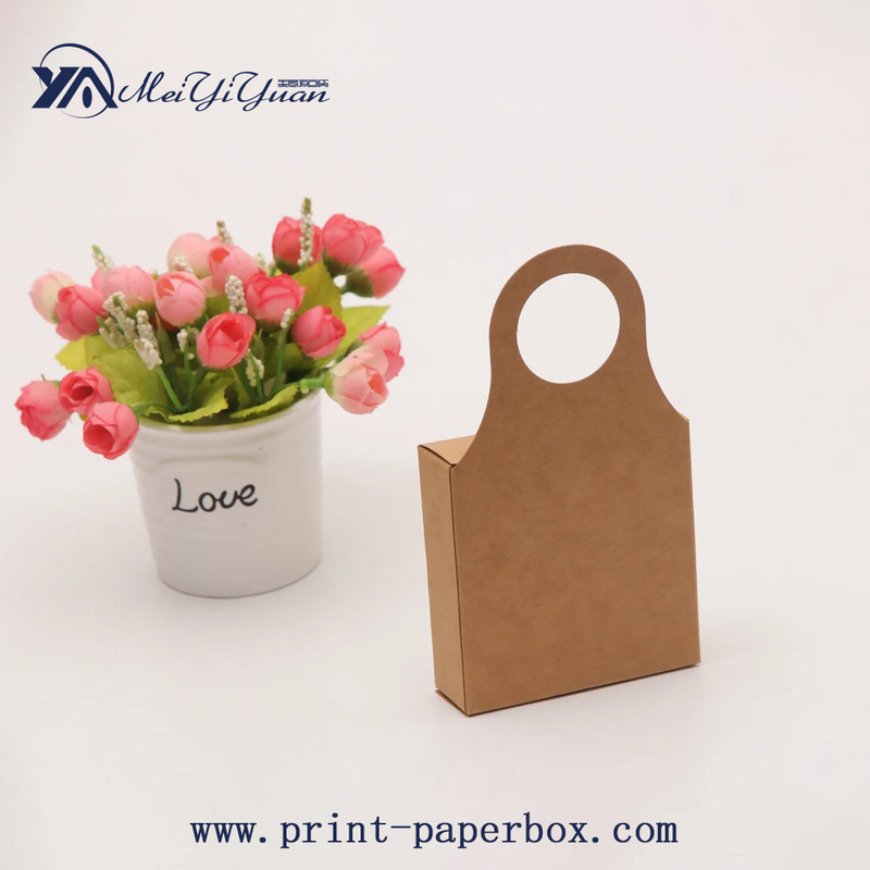Kraft paper red wine gift box with hook PVC window gift box