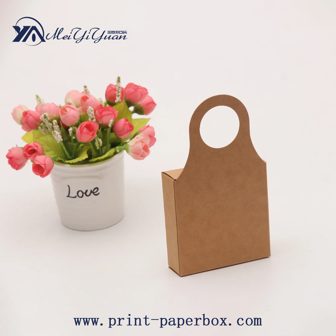 Kraft paper red wine gift box with hook PVC window gift box